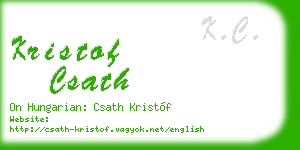 kristof csath business card